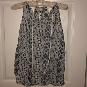 White and blue blouse